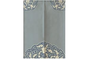 Oduo Noren Rideau de Porte Japonais Long Coton et Lin, Rideau Demi-Porte, Rideau de Séparation de Cuisine de Restaurant, Tapisserie Décoration, Style Chinois (Rouler Les Feuilles,65x90cm)