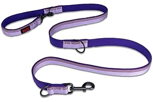 COMPANY OF ANIMALS HALTI Double-Ended Lead For Dogs, Size Large, Purple, 2m, Best Premium Puppy & Dog Leash, Neoprene-Padded, Easy to Use, Reflective, Adjustable Lengths, Ideal Dog Lead for Hands Free Running & Training
