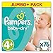 Produktbild Pampers Baby Dry Größe 4 + Jumbo + Pack 76 Windeln