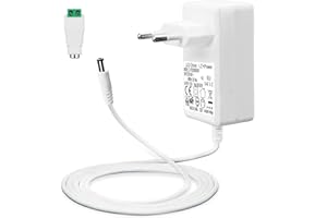 Lacasa 12V 3A Alimentation pour Rubans à LED, 36W Transformateur AC 200-240V à DC 12V Pilote Adaptateur De convertisseur Driver avec Câble de 5ft/1,5m, Prise EU, Prise 5,5 x 2,1mm, GS TUV CE Approuvé