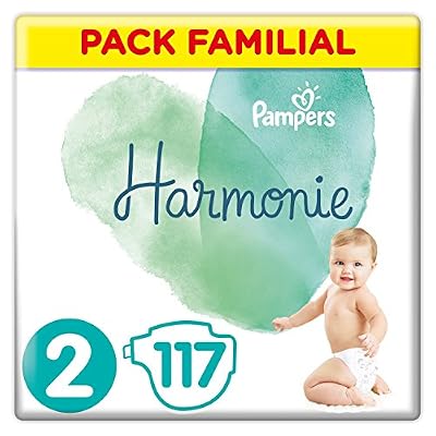 Pampers - Harmonie - Couches Taille 2 (4-8 kg) - Pack Familial (117 couches)