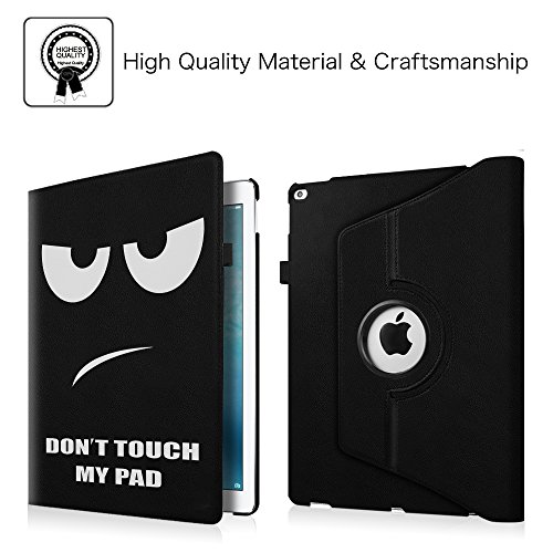 iPad Pro 12.9 Zoll Hülle – Fintie 360 Grad Rotierend Stand Kunstleder Schutzhülle Smart Cover Case Tasche Etui mit Auto Schlaf / Wach Funktion für Apple iPad Pro 12,9 Zoll 2015 Release Tablet, Don’t Touch - 2