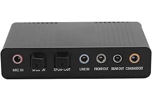 CCYLEZ DM-HD10 Adattatore Audio per Scheda Audio Esterna USB 5.1 per Computer, per Registrazione Karaoke