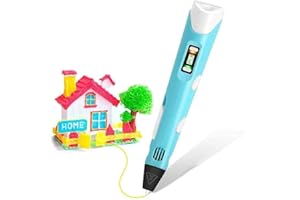 DABAUR Bolígrafo 3D.3d PEN.Lápiz 3D .Bolígrafo de impresión súper 3D, 12 colores de repuesto de filamento PLA con guía de plantilla y manual del usuario