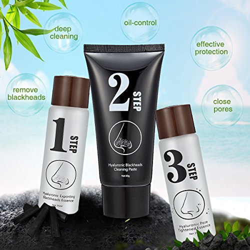 Gesichtsmask, LuckyFine 3 Steps Kits Blackhead Akne Mitesser entfernen Aktivkohle Maske Gesichtsmask - 2