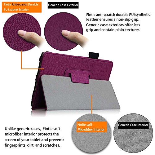 Fintie Odys Junior Tab 8 Pro Hülle Case – Slim Fit Folio Kunstleder Schutzhülle Cover Tasche mit Ständerfunktion und Stylus-Halterung für Odys Junior Tab 8 Pro 20,3cm (8 Zoll) Tablet-PC, Lila - 4