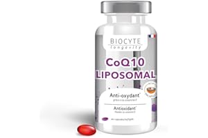 BIOCYTE Coenzyme Q10 Liposomal - Complément Alimentaire Antioxydant - Coenzyme Q10 et vitamine E - 40 Capsules - Programme de 40 jours