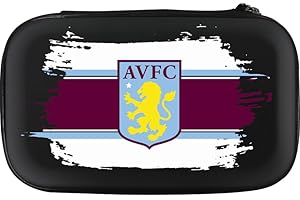 FOCO Officially Licensed Aston Villa Football Club Villans FC Dart Case Storage Wallet, White Stripe, Black (W483)