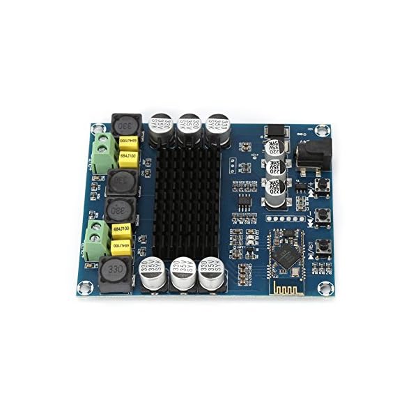 Audioverstärker,TPA3116D2 Wireless Bluetooth 4.0 Dual Channel Audio Receiver DIY Kits 120W + 120W DC 12V-24V Digital Audio-Verstärkerplatine Verstärker Module mit Acrylgehäuse und anderem Zubehör