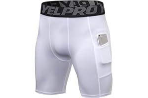 Yishengwan Mallas Cortas Hombre Secado Rápido con Bolsillo Pantalones Cortos de Compresión para Correr Gimnasio Fitness Gym