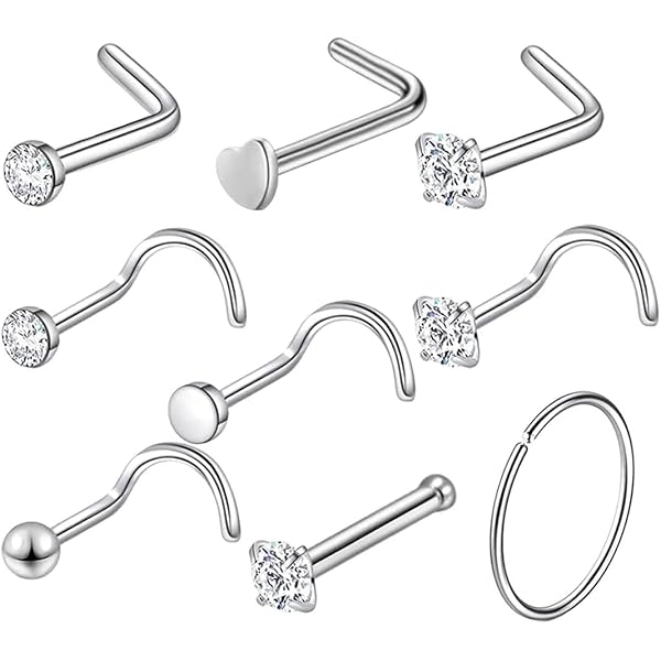 Anneaux De Nez Woffoly - Acier 316L, 4 Couleurs, Diamètres 6-12mm, Pour Piercing Nez/lèvre/oreille