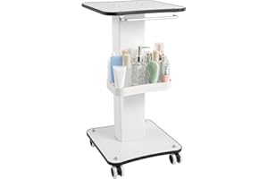 Tagtuell Beauty Trolley Cart, Spa Salon Trolley On Wheels, Beauty Instrument Storage Rolling Cart for Salons, Spas, Barber Shop, Load Capacity 33lbs