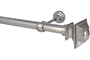 Sento Gardinenstange Vorhangstange 25mm 1-läufig Wandmontage Edelstahl Optik 140 cm BAROCCO