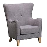 Sitzhöhe ca.: 46,5 cm Ohrensessel RETRO in hellgrau Sessel Fernsehsessel Ruhesessel Relaxsessel