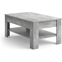 VICCO Couchtisch mit Schublade 110 x 65 cm - Beistelltisch Sofatisch Kaffeetisch Wohnzimmertisch (Beton)