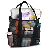 ▲【8 Bolsillos + 1 Bolsa con cremallera】Este bolso de playa Tote contiene 8 bolsillos exteriores y 1 bolsillo interno con cremallera seguro para objetos de valor como efectivo, joyas, tarjeta de crédito, teléfono celular, llaves, etc. Lleve todos los artículos esenciales de su playa y manténgase organizado en todo momento.