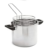 Vinod Tall & Deep Stainless Steel Chip Pan with Robust Stainless Steel Basket without Lid