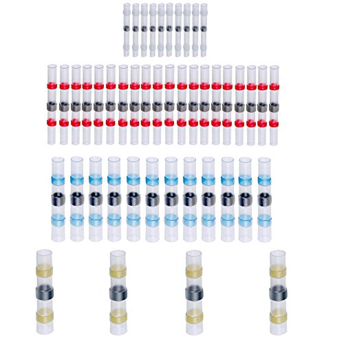 Lötverbinder Schrumpfverbinder, Ubegood Lötverbinder Sortiment Schrumpfverbinder Kabelschuhe Quetschverbinder Set [4 Größen,50 Stück] Kann ideal in Marine und Automobilanwendungen eingesetzt - 6