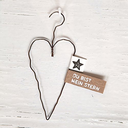 Drahtherz Ornament "Du bist mein Stern"
