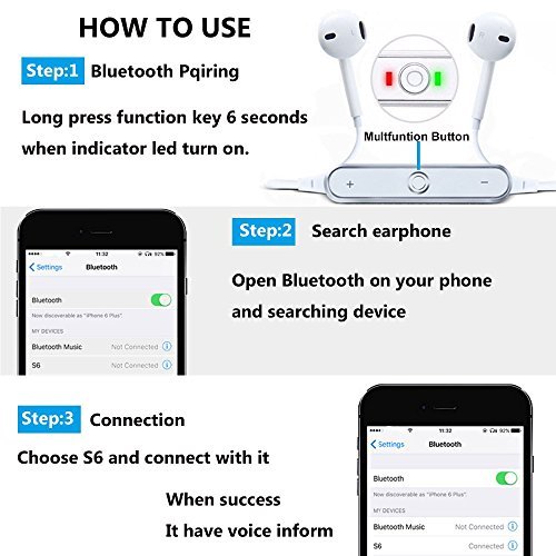 Auriculares Bluetooth Kelodo X16 4 1 Cascos Inal  mbricos Est  reo con Micr  fono Soporte T  cnico de Llamadas con Manos Libres para iPhone  iPad  Samsung galaxy y Android smartphone