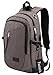 Produktbild Magic Zone Business Wasserdicht Polyester Laptop Rucksack mit USB Ladeanschluss Kopfhörer Port und Schloss passt unter 17-Zoll-Laptop und Notebook, Braun