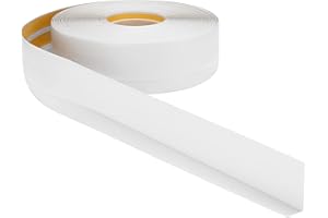 ProfiPVC Battiscopa PVC 50x20 mm - 1 metro, Adesivo, con Striscia Spezzata, Battiscopa Angolare Autoadesivo, flessibile e morbida, montaggio facile, 50x20 mm, Bianco