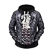 Produktbild BaZhaHei Herren Kapuzenpullover Herbst Frühling 3D Druck Langarm Hoodies Sweatershirt Tops Shirt Pullover Outwear Übergröße Kapuzen Langarm Oberteil Sport Outdoor Mantel (L, Schwarz)