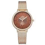 Lazzgirl YOLAKO Damen Casual Quarz Lederband New Strap Watch Analoge Armbanduhr(Café,One Size)