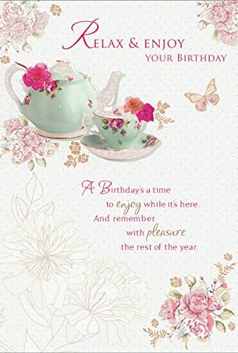 Open Female Birthday Card Watering Can Pink Flowers Butterflies Glitter 7.7x5.25