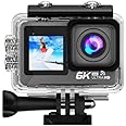 BEEBIRD 6K Action Camera with Dual Touch Screens | 50MP Ultra HD Photo |170° Wide Angle Lens | EIS Stabilization | Waterproof 30M | WiFi Connectivity | Remote | 256GB SD Card Support Vlogging Camera