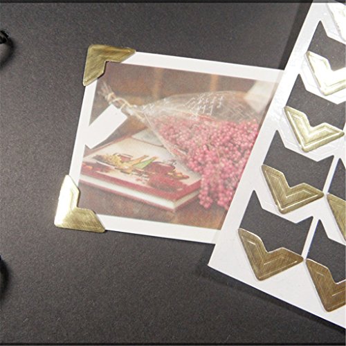 DIY Selbstklebend Foto Ecke Einklebebuch Fertigkeit Schutz Aufkleber Golden - 3
