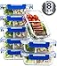 Produktbild [8 Sets Value Pack] Zwei Fach Glas Mahlzeit Prep Container – Glas Frischhaltedosen mit Deckel Mahlzeit Prep – lebenslange Deckel – Lunch Container portioskontrolle Behälter – BPA-frei Container