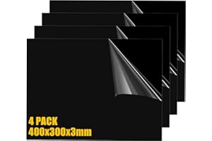 MUXHEL 4PCS Black Perspex Sheet A3 40x30cm Perspex Sheets Cut to Size 3mm Plexiglass Sheet Black Acrylic sheet Panels for Decoration, Display, Picture Frame, Painting