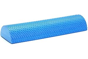 GENIKEER Halbrunde Schaumstoffrolle | Halbkreisformige Faszienrolle | Yoga Rolle | EVA Schaumschaft | Pilates Rolle Mit Massage Gleitpunkt, Schaumstoff-Halbrolle Massage Fitnessgerät