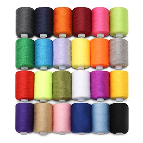 KING DO WAY Naehgarn 24 farben 1000 meter polyester naehgarne spulen naehmaschine zubehoer Naehmaschinengarn