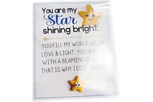 LEYITENG Pocket Hug, Friend Gift,Cute Star Gifts-You're My Star Shining Bright, Positive Energy Gifts, Lovely Cute Star Shaped Card Friendship Gifts & Keepsakes
