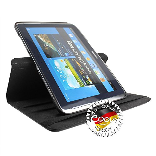 COOVY® 360° ROTATION COVER FÜR SAMSUNG GALAXY NOTE 10.1 GT-N8000 GT-N8010 GT-N8020 SMART HÜLLE TASCHE ETUI CASE SCHUTZ STÄNDER Farbe schwarz - 4