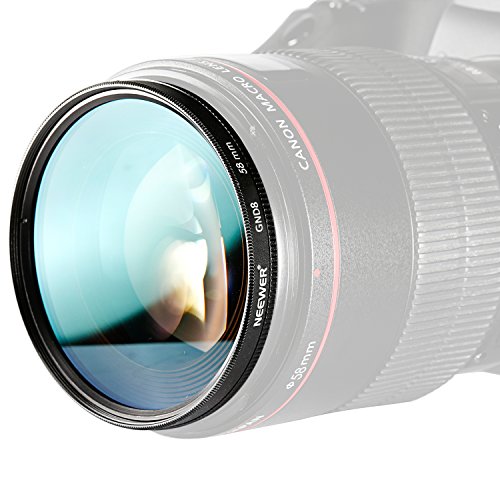 Neewer 58mm Filtre G ND8 Gradu      Densit   Neutre pour Cam  ras CANON Rebel T6i T6 T6s T5i T5 T4i T3i T2i XTi XSi EOS 750D 760D 650D 600D 550D 500D 450D 400D 350D 300D 7D 60D avec Fil de Lentilles de 58 mm