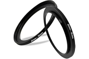 Anello Step Up 49mm-58mm (obiettivo 49mm a 58mm filtro, cappa, convertitore obiettivo e altri accessori) (2 confezioni), anello adattatore per filtro obiettivo fotocamera aerometale Fire Rock 49-58 …