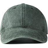 Arel - Green Tumbled Fabric Men's Women's Classic Vintage Washed Cotton Baseball Cap, BOXED - Adjustable