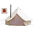 TentHome Luxury Bell Tent 4 Season Large Glamping Waterproof Cotton Tent Yurt Teepee with Roof Stove Jack Hole for Camping Hiking Christmas Party, Beige