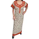 Indiatrendzs Women Nighty Cotton Embroidered Nightwear Nightdress (Chest 46)