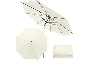 Roadtime Toile de rechange universelle pour parasol de jardin, terrasse, cour, plage, piscine, table de marché de 3 m