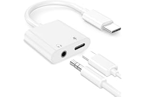Dalimee 2 in 1 Adapter USB C Auf Klinke mit 3.5 mm Kopfhörer Aux Adapter und Laden PD 60W, Aux USB C Adapter für iPhone 15/16 Pro Max, Pad, Hua wei, Galaxy S22 S21 S20, Google Pixel 8/7, etc.