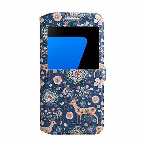 spécifications Bester Samsung Galaxy S7 PU Cuir + TPU Dessin Animé Case Slim Armor Etui Housse avec Fenêtre (22)