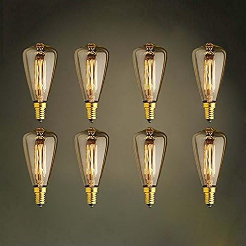 TY@ Vintage Edison Incandescent Bulb E14 dimmable 2300 K 280 ST48 Lumen Warm White Filament Fadenlampe for Retro Nostalgia Industry Style Bulbs, 25w, 8PCS