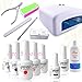 Elite99 Pick Any 5 Colours Soak Off Gel Polish Nail Art Set + Base & Top Coat + 36W UV Lamp + Cleanser Plus + Nail Files Clippers Buffer Remover