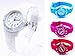 Price comparison product image Girls/Boys/Kids Silicon Rubber Strap Watch Children's Size-QBD (White)