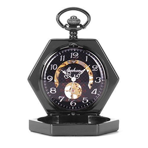 UNIQUEBELLA Herrenuhr Retro Handaufzug mechanische Taschenuhr Skelett Uhr Metall UNIQUEBELLA Herrenuhr Retro Handaufzug mechanische Taschenuhr Skelett Uhr Metall
