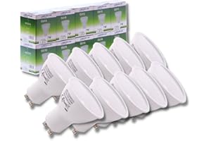 Jandei - Bombilla Led 7W GU10, Luz Blanca Neutra 4200K - Paquete de 10 unidades - 650 Lúmenes, No Regulable (equivalente 27W halógeno) - Para interior - Vida útil de hasta 15 años